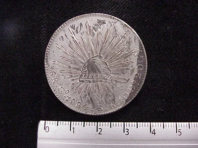 8 Plata 1884 . Inventario Banxico 8244 (reverso)