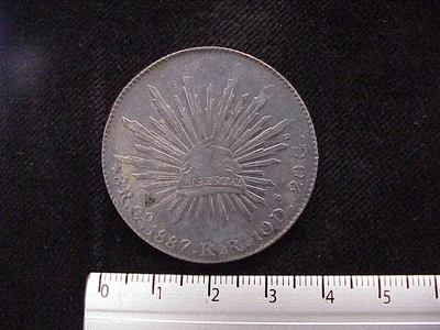 8 Plata 1887 . Inventario Banxico 8258 (reverso)