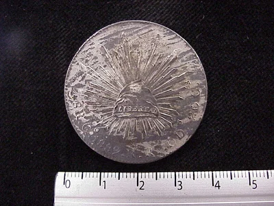 8 Plata 1889 . Inventario Banxico 8264 (reverso)