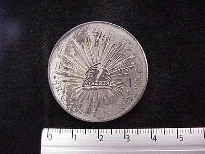 8 Plata 1891 . Inventario Banxico 8271 (reverso)