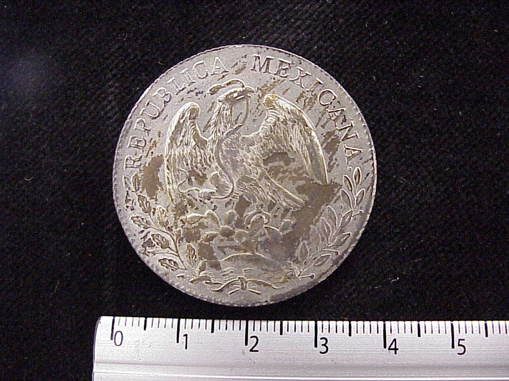 8 Plata 1895 . Inventario Banxico 8283 (anverso)