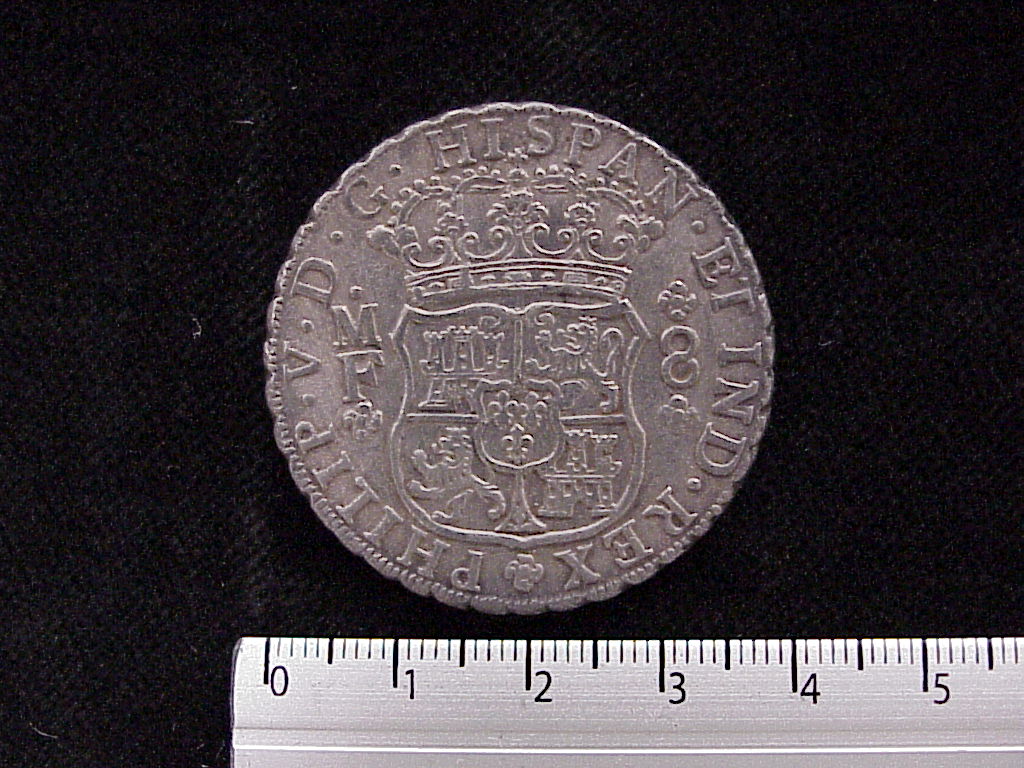 8 Reales Columnario Felipe V 1733-1747 Mo-MF (anverso 1747 inv 841)
