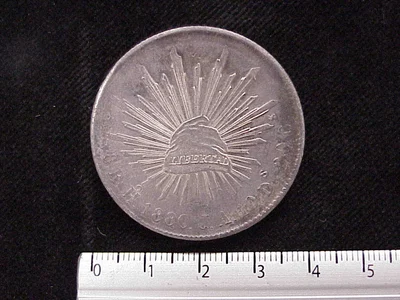 8 Plata 1880 . Inventario Banxico 9194 (reverso)
