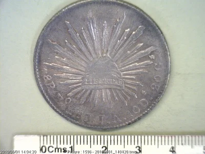 8 Plata 1883 . Inventario Banxico 9203 (reverso)