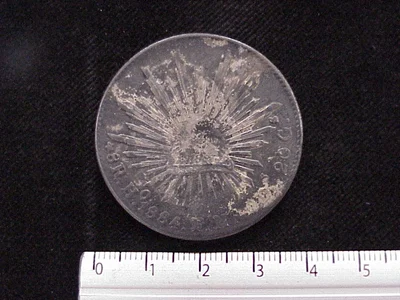 8 Plata 1886 . Inventario Banxico 9214 (reverso)
