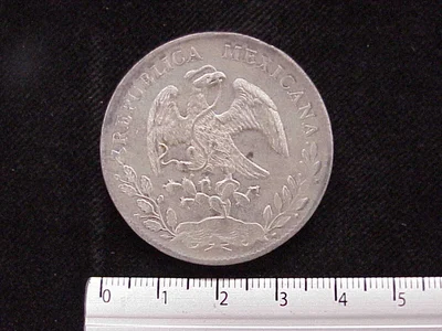 8 Plata 1887 . Inventario Banxico 9219 (anverso)