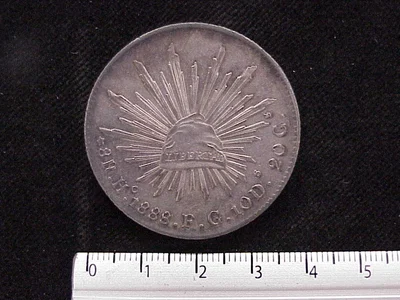 8 Plata 1888 . Inventario Banxico 9221 (reverso)