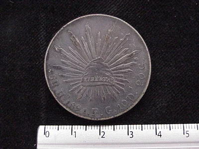 8 Plata 1891 . Inventario Banxico 9231 (reverso)