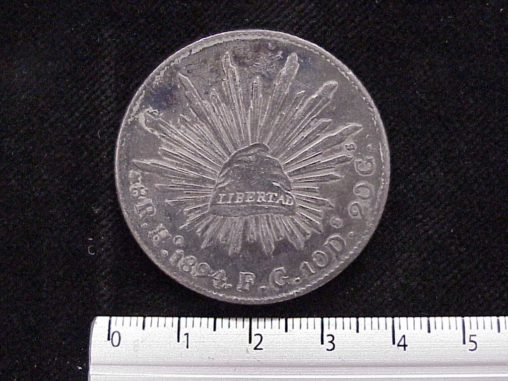 8 Plata 1895 . Inventario Banxico 9245 (anverso)