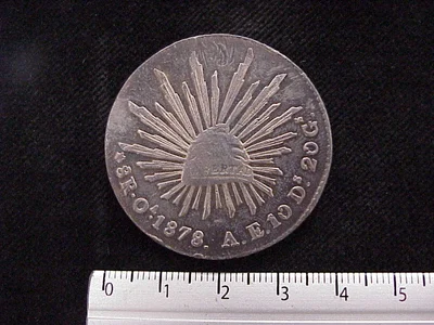8 Plata 1878 . Inventario Banxico 9423 (reverso)