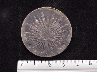 8 Plata 1890 . Inventario Banxico 9463 (reverso)