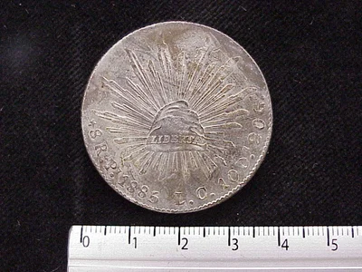8 Plata 1885 . Inventario Banxico 9669 (reverso)