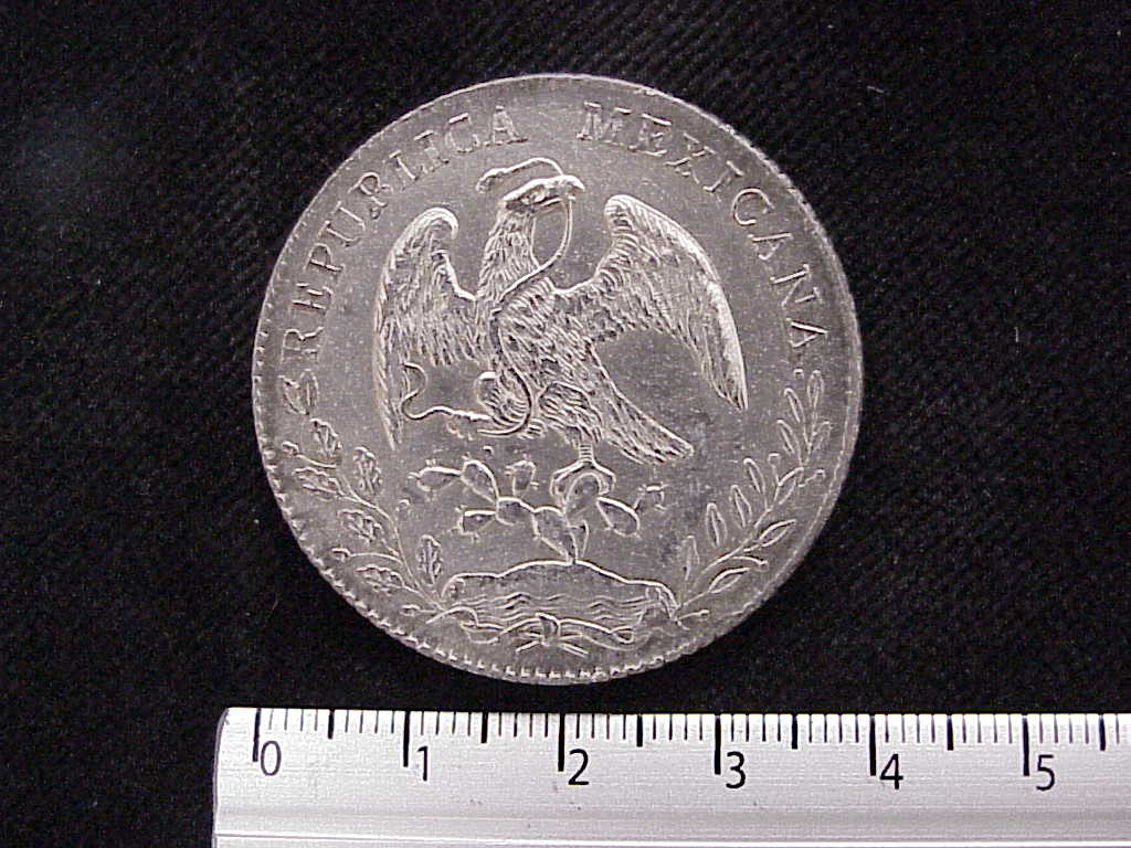 8 Plata 1887 . Inventario Banxico 9680 (anverso)