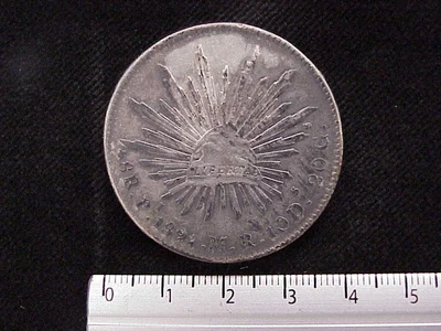 8 Plata 1891 . Inventario Banxico 9696 (reverso)